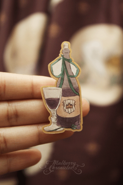 'A Feast of Cheese and Wine' - Wine Brooch