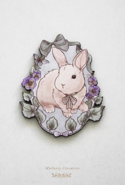 Mulberry Chronicles cute otome kei woodland mori novelty brooch illustrated and handmade in melbourne 