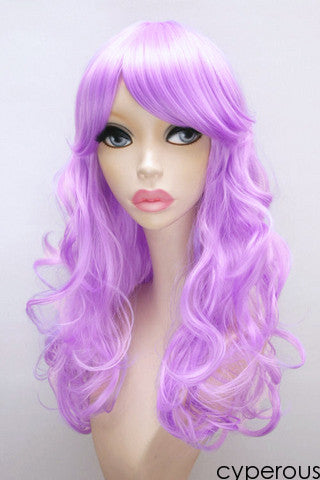 Cyperous White Purple wig